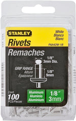 Stanley PAA42W-1B Pop Rivet, Reusable, 1-1/2 in L, Aluminum