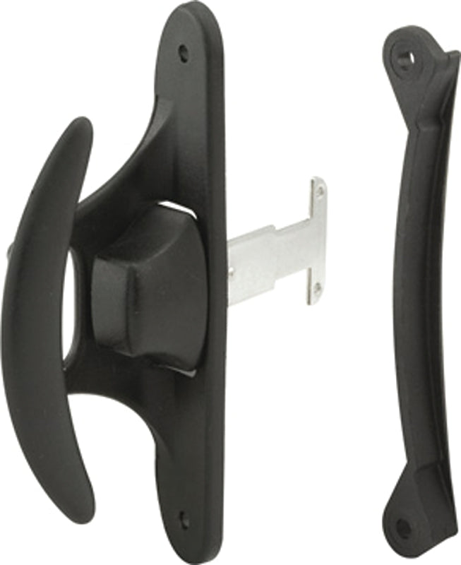 Prime-Line A 215 Latch and Pull, 4-3/16 in L Handle, 1-11/16 in H Handle, Plastic/Steel, Black
