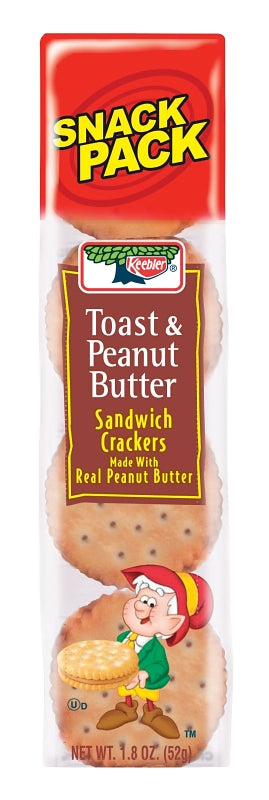 Keebler KTCPB12N Sandwich Crackers, Toast and Peanut Butter Flavor, 1.8 oz