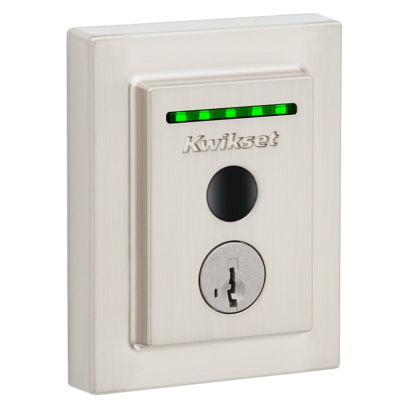 Kwikset Halo Series 959 CNT FPTR WIFI 15 Smart Lock, Satin Nickel, Residential, Brass/Steel, OS: Android