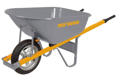 True Temper R6STSP25 Wheelbarrow, 6 cu-ft Volume, Steel, 1-Wheel, Comfort-Grip Handle