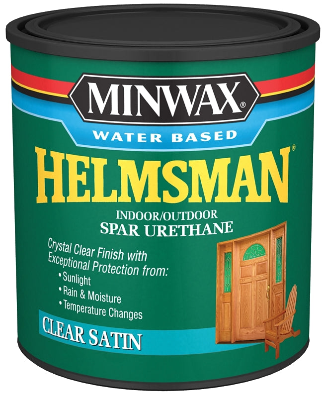 Minwax Helmsman 630520444 Spar Urethane Paint, Liquid, Crystal Clear, 1 qt, Can