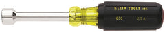 Klein Tools 630-3/8 Nut Driver, 3/8 in Drive, 6-3/4 in OAL, Cushion-Grip Handle, Chrome Handle, 3 in L Shank