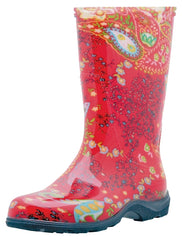 Sloggers 5004RD-07 Rain and Garden Boots, 7 in, Paisley, Red