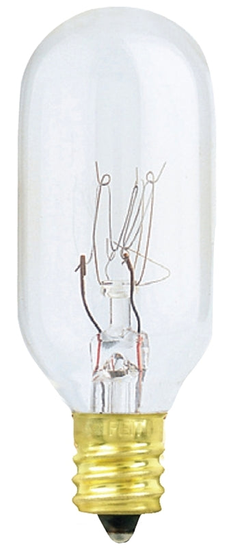 Feit Electric BP15T7/CAN Incandescent Bulb, 15 W, T7 Lamp, Candelabra E12 Lamp Base, 2700 K Color Temp