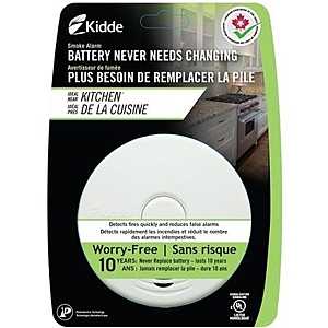 Kidde P3010K-CA Smoke Alarm, 120 V, Photoelectric Sensor, 10 ft Detection, 85 dB, Alarm: Audio, White