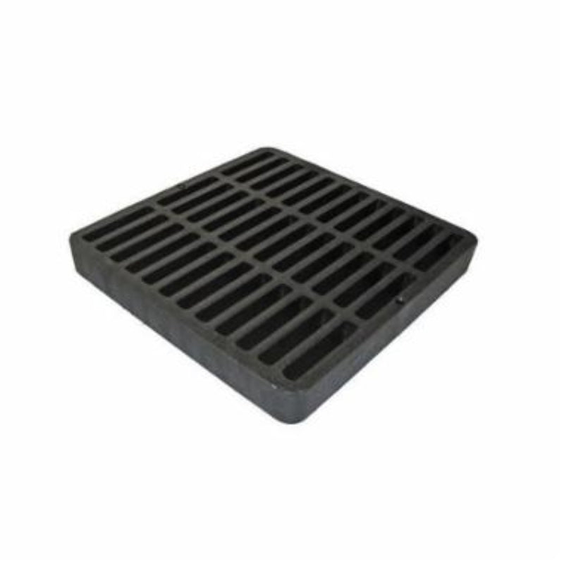 NDS NDS980 Drain Grate, 9 in L, 9 in W, Square, 7/16 in Grate Opening, HDPE, Black