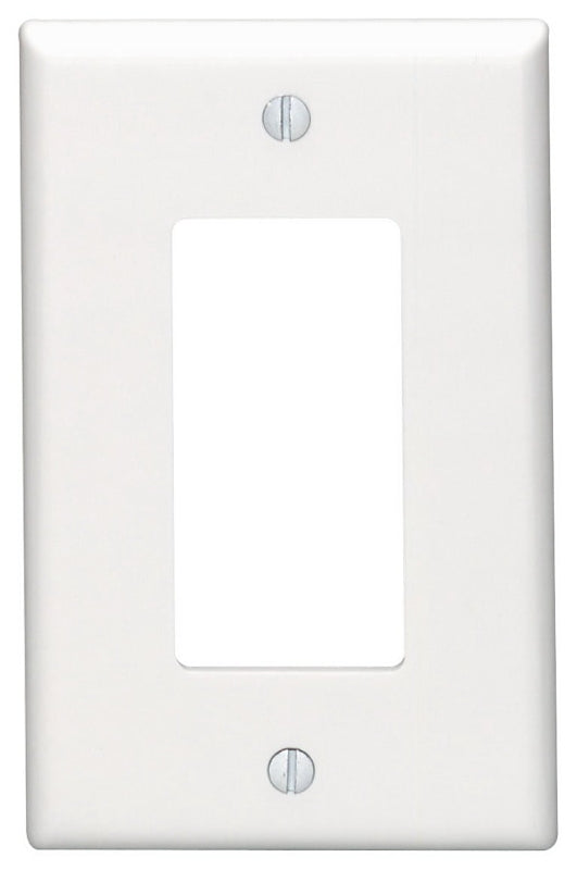 Decora 80601-W Wallplate, 4.88 in L, 3.13 in W, 1 -Gang, Thermoset Plastic, White, Smooth