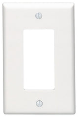 Decora 80601-W Wallplate, 4.88 in L, 3.13 in W, 1 -Gang, Thermoset Plastic, White, Smooth