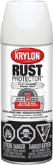Krylon Rust Protector K06903407 Rust Preventative Spray Paint, Flat, White, 12 oz, Can