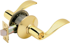 Schlage Accent Series F40 ACC 605 Privacy Lever, Mechanical Lock, Bright Brass, Lever Handle, Metal, Residential