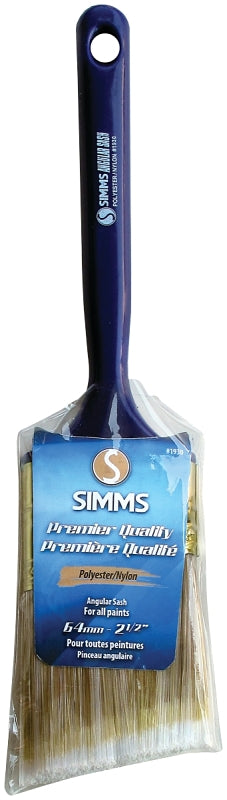 Simms 1930-64 Paint Brush, 2-1/2 in W, Angle Sash Brush, 2-7/8 in L Bristle, Nylon/Polyester Bristle