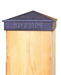 Nuvo Iron PCP09 Post Cap, 4 in L, 6 in W, Aluminum, Black