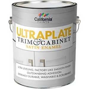 California Paints 52911-1-E Cabinet/Door and Trim Paint, Water Base, Satin Sheen, White, 1 gal, Can