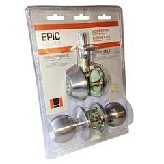 Taymor EPIC Series 35-CV1116 Deadbolt and Entry Lockset, Knob Handle, Satin, 3 Grade, Stainless Steel