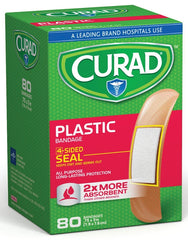 Curad CUR02278RB Adhesive Bandage, 3/4 in W, 3 in L, Plastic Bandage