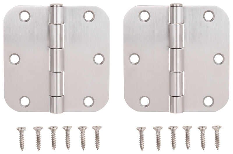 ProSource 20338SS-35RC-DB-P Door Hinge, Stainless Steel, Brushed, Loose Pin, 180 deg Range of Motion
