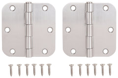 HINGE DR RD 3.5X3.5IN BRUSH SS