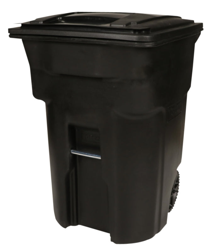 Toter 79296-R2200 Trash Can, 96 gal Capacity, Polyethylene, Black, Lid Closure
