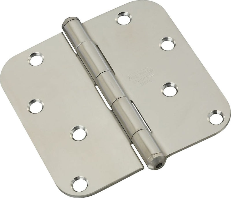 National Hardware N830-270 Door Hinge, 5/8 in Corner Radius, Stainless Steel, Zinc, Non-Rising, Removable Pin, 55 lb