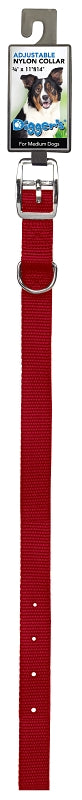 Boss Pet PDQ 2971601 Dog Collar, 16 in L Collar, 3/4 in W Collar, Nylon, Red