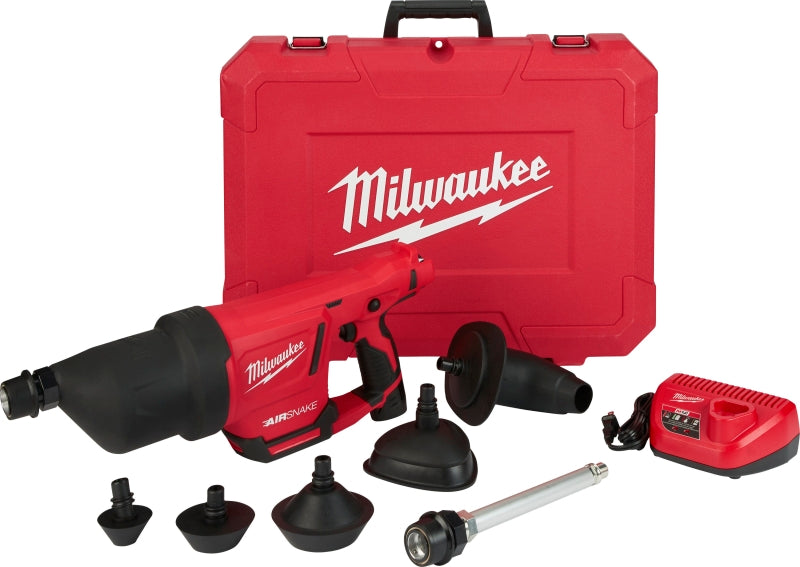Milwaukee 2572B-21 Drain Cleaning Air Gun Kit, Battery