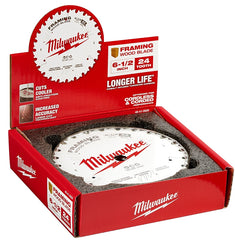 Milwaukee 48-41-0620 Circular Saw Blade, 6-1/2 in Dia, 5/8 in Arbor, 24-Teeth, Cobalt/Tungsten Carbide Cutting Edge