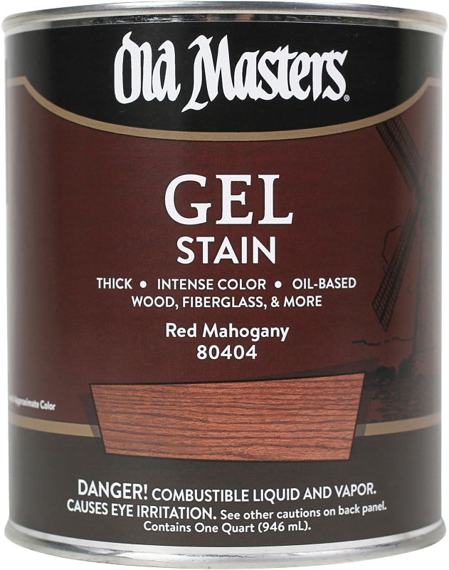 Old Masters 80404 Gel Stain, Red Mahogany, Liquid, 1 qt, Can