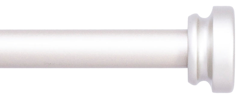 Kenney KN75449 Standard Decorative Window Curtain Rod, 5/8 in Dia, 3.53 in L, 87-1/2 in W, Brushed Nickel