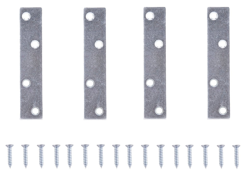 ProSource MP-Z04-C4PS Mending Plate, 4 in L, 7/8 in W, Steel, Screw Mounting