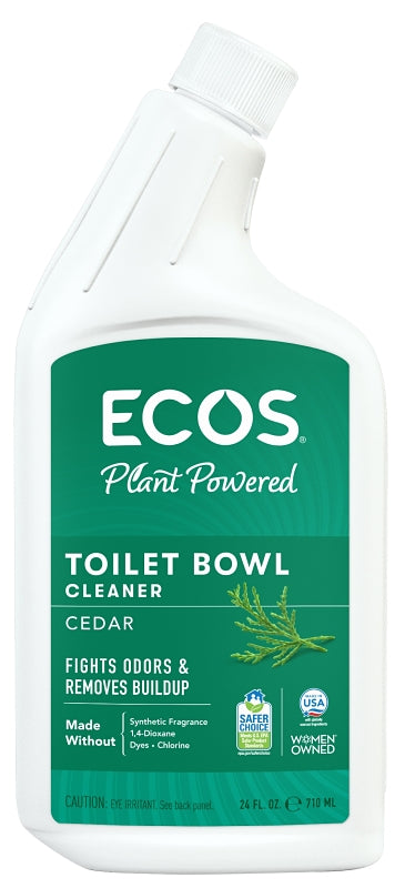 Ecos PL9703/12 Toilet Bowl Cleaner, 24 oz, Bottle, Gel, Liquid, Cedar, Beige/Off-White