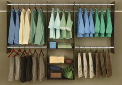 Easy Track RB1460-T Series Deluxe Starter Closet, Truffle, 48 to 96 in W, 84 in H, 3-Shelf