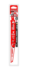 Diablo DS0909CGP3 Reciprocating Saw Blade, 1 in W, 9 in L, 6/9 TPI, Carbide Cutting Edge