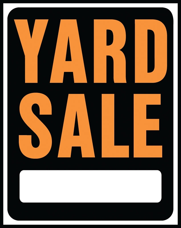 Hy-Ko Hy-Glo Series SP-111 Jumbo Identification Sign, YARD SALE, Fluorescent Orange Legend, Plastic