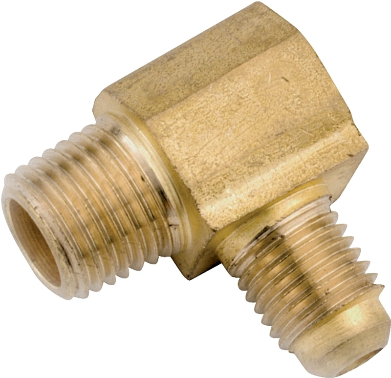 Anderson Metals 754049-0812 Tube Elbow, 1/2 x 3/4 in, Flare x Male, 90 deg Angle, Brass, 750 psi Pressure
