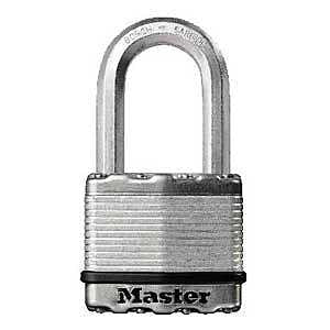 Master Lock Magnum Series M5BLCDLJHC Padlock, 2 in W Body, Different Key, 3/8 in Dia Shackle, Silver