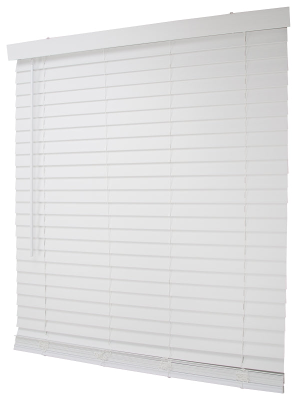 Simple Spaces FWMB-18 Blind, 64 in L, 43 in W, Faux Wood, White