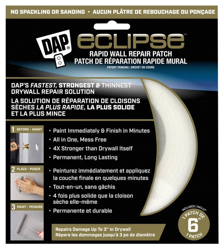 DAP 7079809165 Rapid Wall Repair Patch, 6 in Dimensions, Clear