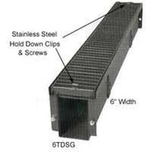 Marshall Stamping 6TDSG4 Drain Grate, 4 ft L, 6 in W, Steel, Red