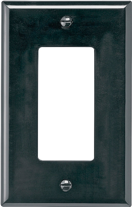 Eaton Wiring Devices PJ26BK Wallplate, Decorative, 4-7/8 in L, 3-1/8 in W, 1-Gang, Polycarbonate, Black, High-Gloss