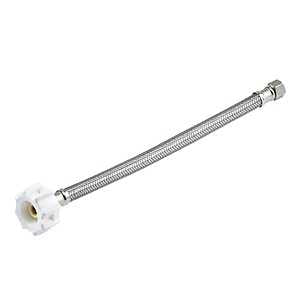 Fluidmaster Click Seal Series B1T20CSC Toilet Supply Line, Flexible, 3/8 in Inlet, Compression Inlet, 7/8 in Outlet