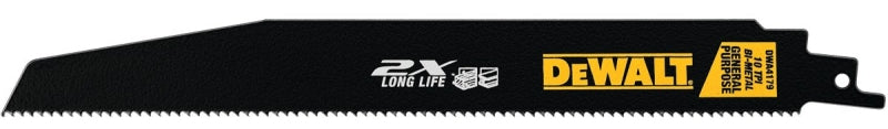 DEWALT DWA4179B25 Reciprocating Saw Blade, Steel, Applicable Materials: Metal, 1 in W, 9 in L, 10 TPI