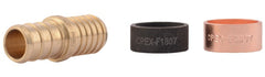 SharkBite UC4008LFA Tube Coupling with PB Crimp Ring, 1/2 in, PEX, PEX-A, PEX-B, DZR Brass, 200 psi Pressure
