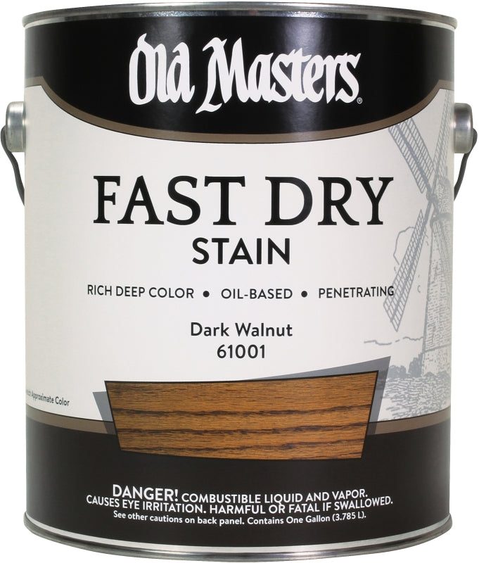 Old Masters 61001 Fast Dry Stain, Dark Walnut, Liquid, 1 gal