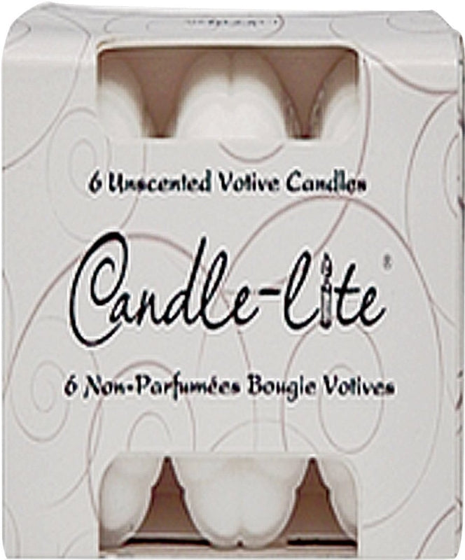 CANDLE-LITE 1601595 Votive Food Warmer Candle, White Candle, 10 hr Burning