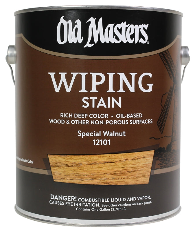 Old Masters 12101 Wiping Stain, Special Walnut, Liquid, 1 gal, Can
