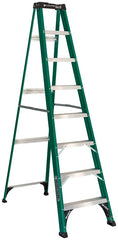 Louisville FS4008 Step Ladder, 8 ft H, Type II Duty Rating, Fiberglass, 225 lb