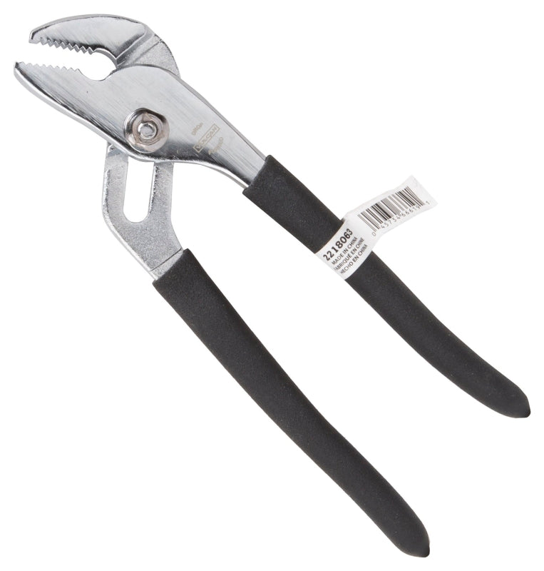 Vulcan JL-NP002 Groove Joint Plier, 8 in OAL, 1 in Jaw, Black Handle, Non-Slip Handle, 1 in W Jaw, 1 in L Jaw