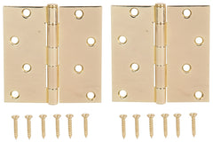 HINGE DR SQ 4X4IN PLT BRT BRS