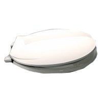 ProSource KJ-883A1-WH Toilet Seat, Round, Plastic, White, Plastic Hinge Hinge